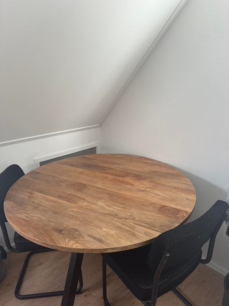 4 persoons ronde eettafel, Rond, Ophalen of Verzenden, Zo goed als nieuw, Vier personen