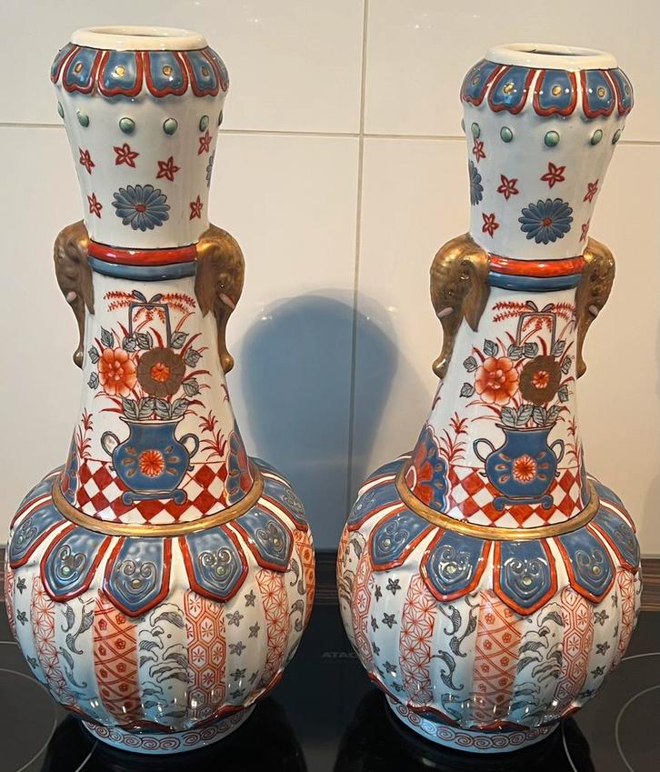 2 prachtige grote antiek eind 19e Chinese porseleinen vazen, Antiek en Kunst, Antiek | Vazen, Ophalen of Verzenden