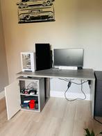 Mooi Bureau grijs/wit zware kwaliteit afhalen Oud-Beijerland, Huis en Inrichting, Bureaus, Ophalen, Zo goed als nieuw, Bureau