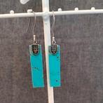 Vintage Etnische Navajo Oorbellen Turquoise 925 zilver, Hangers, Zo goed als nieuw, Met edelsteen, Zilver