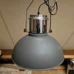 Industriële hanglamp grijs/chroom, Ophalen, 50 tot 75 cm, Zo goed als nieuw, Metaal