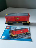 Lego City Goederenwagon met Container, Ophalen of Verzenden, Gebruikt, Complete set, Lego