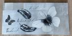 Schilderij met vlinder en blaadjes, Ophalen, Zo goed als nieuw, Schilderij, Minder dan 50 cm