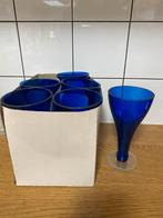 Blauwe wijnglazen set, Huis en Inrichting, Keuken | Servies, Glas of Glazen, Ophalen of Verzenden, Overige stijlen, Glas