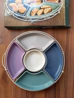 Mooie hapjesschaal  / gekleurde bakjes ,incl doos, Huis en Inrichting, Keuken | Servies, Ophalen of Verzenden, Gebruikt