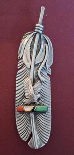 Zilveren Navajo Speld met Adelaar - Arizona, Sieraden, Tassen en Uiterlijk, Broches, Gebruikt, Ophalen of Verzenden, Met edelsteen