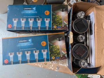 Nieuwe LivarnoLux LED Solar Tuinlampen – 3 setjes van 5  beschikbaar voor biedingen