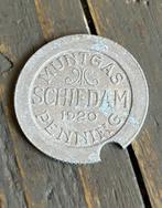 Gasmunt Schiedam 1920, Postzegels en Munten, Penningen en Medailles, Ophalen of Verzenden, Overige materialen, Nederland