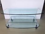 Fiam Italia design glazen tv meubel sidetable gebogen glas, Huis en Inrichting, Tafels | Salontafels, Ophalen, Modern design, Gebruikt