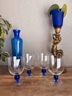Vintage Borrelglaasjes Kobalt Blauw - Set van 4, Verzenden
