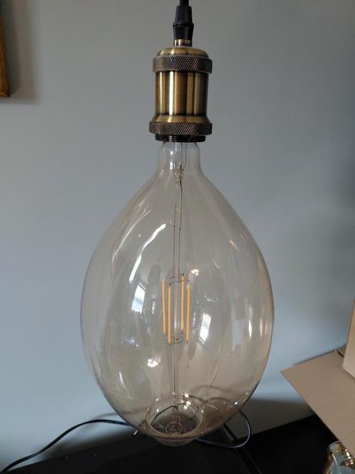 Twee sfeervolle hanglampen glas, Huis en Inrichting, Lampen | Tafellampen, Gebruikt, Minder dan 50 cm, Glas, Ophalen of Verzenden