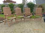teakhouten tuinstoelen, Tuin en Terras, Ophalen, Zo goed als nieuw, Teakhout, Verstelbaar