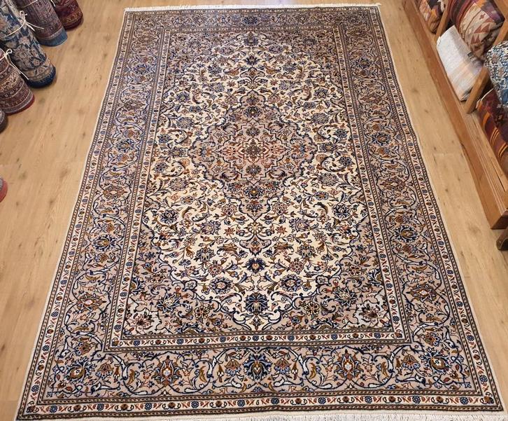 Vintage handgeknoopt perzisch tapijt kashan 314x210, Huis en Inrichting, Stoffering | Tapijten en Kleden, Gebruikt, 200 cm of meer