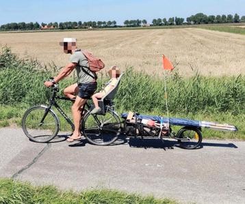 Eenwielige fietskar/bagage kar met schokdemper - nieuwstaat! beschikbaar voor biedingen