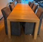Houten eettafel met stoelen, Huis en Inrichting, Tafels | Eettafels, Ophalen, Gebruikt, 100 tot 150 cm, Eikenhout