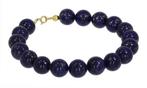 Lapis Lazuli edelsteen 14k gouden slot dames armband vintage, Ophalen of Verzenden, Goud, Armband, Met edelsteen