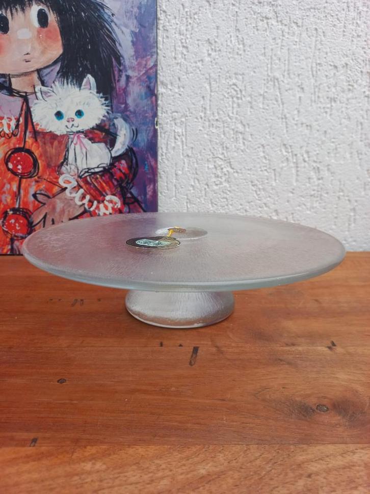 Walther Glas taartplateau. Kristal. Vintage. Retro, Antiek en Kunst, Antiek | Glas en Kristal, Ophalen of Verzenden
