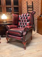 Chesterfield Rossendale High Chair 2 x Oorfauteuil, Ophalen, Made in Engeland, Zo goed als nieuw, Leer