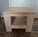Massief houten bijzettafel white wash, Huis en Inrichting, Minder dan 55 cm, Vierkant, Zo goed als nieuw, Hout