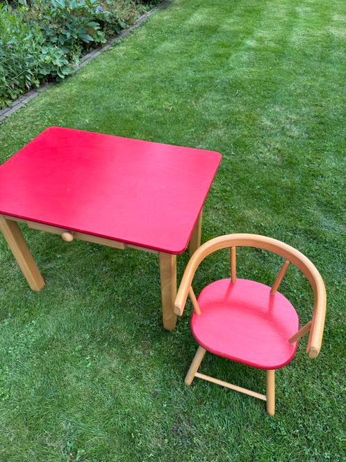 Kinderbureau plus stoeltje hout, Kinderen en Baby's, Kinderkamer | Tafels en Stoelen, Zo goed als nieuw, Tafel(s) en Stoel(en)