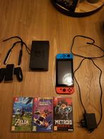 Nintendo switch + spellen, Spelcomputers en Games, Ophalen, Met games, Met 2 controllers, Zo goed als nieuw