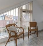2 Rotan stoeltjes met leren zitting, Huis en Inrichting, Stoelen, Ophalen, Bruin, Twee
