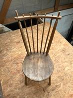 Vintage geleefde houten stoel, Gebruikt, Bruin, Eén, Hout