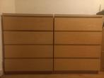 2x Ikea Malm Kommode met glasplaat, Huis en Inrichting, Ophalen, Overige materialen, Gebruikt, 100 tot 150 cm