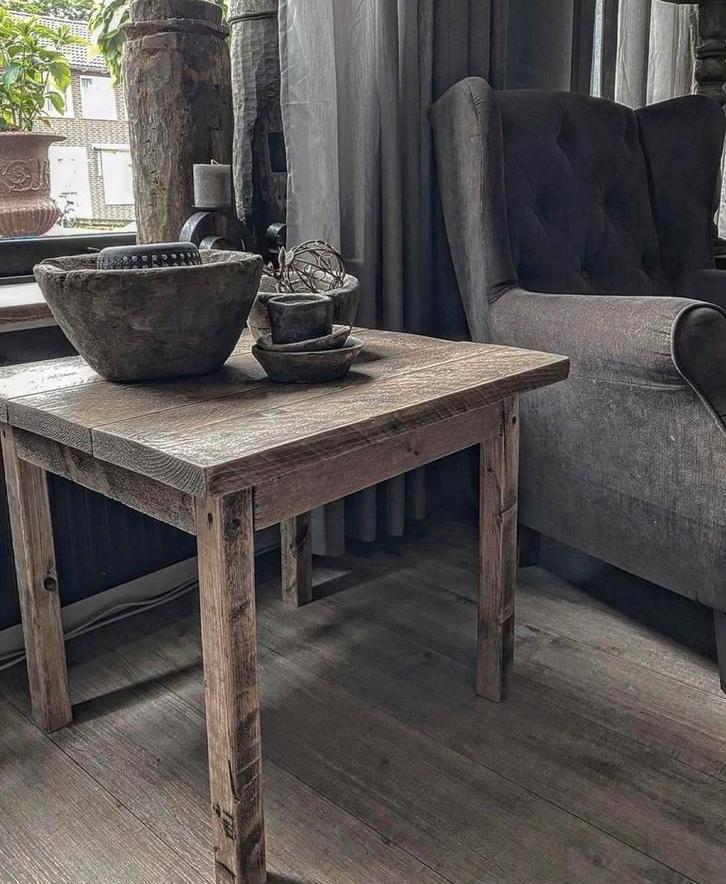 ~Stoer Sober Landelijk Houten Bijzettafeltje/Tafeltje~, Huis en Inrichting, Woonaccessoires | Overige, Zo goed als nieuw, Ophalen of Verzenden