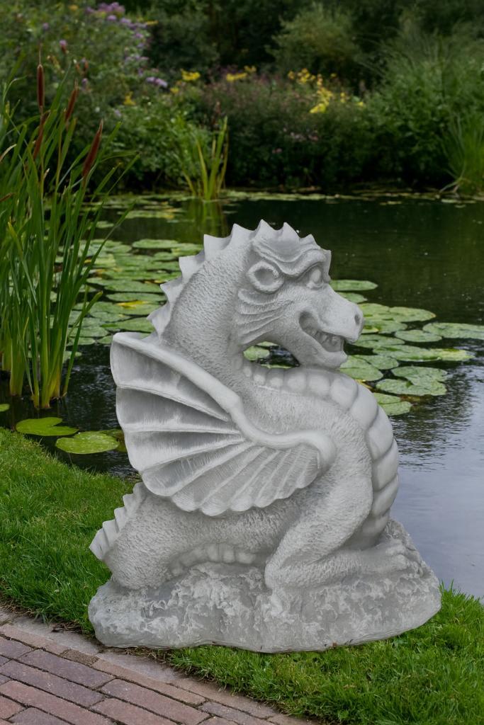 Grote Draak tuinbeeld, Tuin en Terras, Tuinbeelden, Nieuw, Dierenbeeld, Beton, Ophalen
