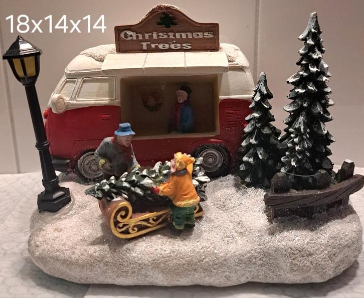 Luville Kerst Tafereel met VW Bus T1 transporter, Huis en Inrichting, Woonaccessoires | Kandelaars en Kaarsen, Zo goed als nieuw