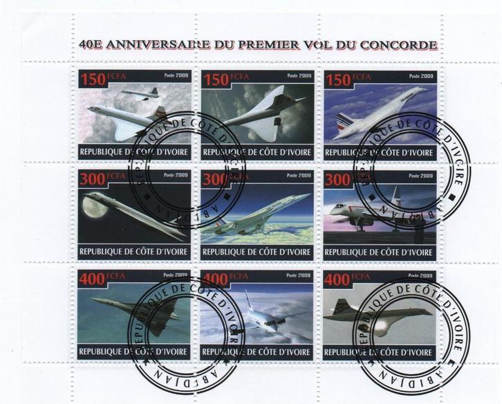 Concorde - Cote D'Ivoire 2009 - Gestempeld used, Postzegels en Munten, Postzegels | Thematische zegels, Gestempeld, Vliegtuigen