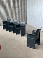 Set matteo grassi eetkamerstoelen design leer vintage stoel, Huis en Inrichting, Stoelen, Ophalen, Gebruikt, Matteo grassi, Vintage
