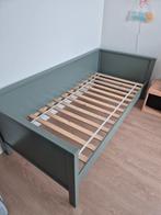 Houten bedbank Woood Nikki Groen, 90 cm, Eenpersoons, Ophalen of Verzenden, Zo goed als nieuw