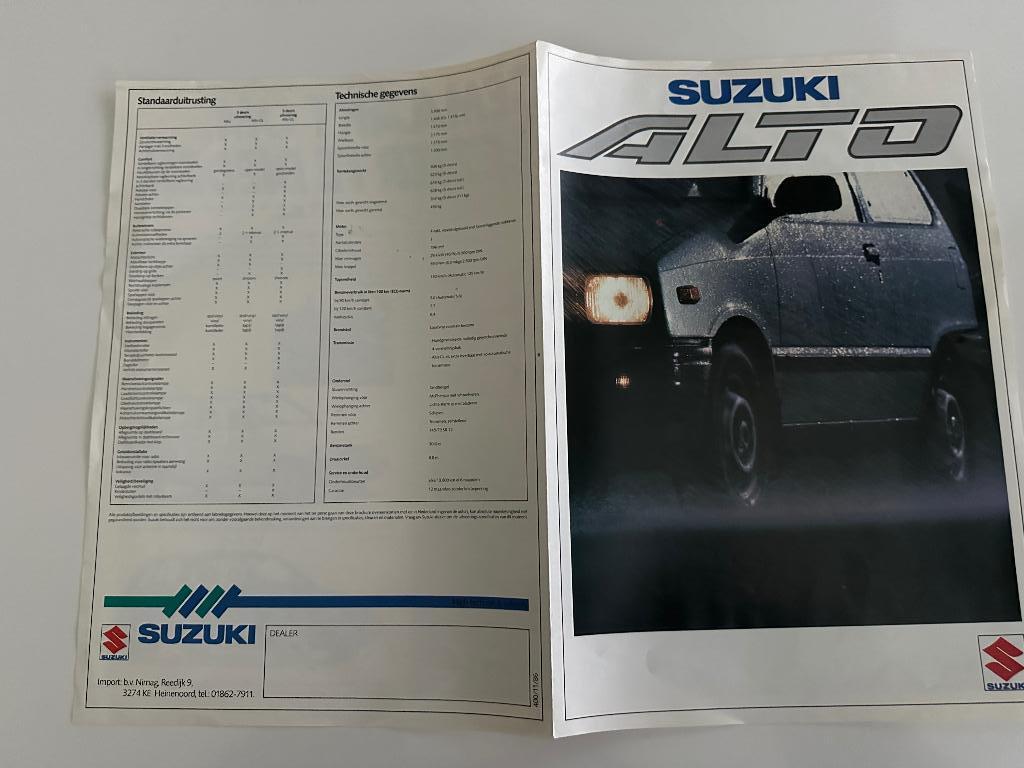 Folder Suzuki Alto1986, Ophalen of Verzenden, Zo goed als nieuw, Overige merken