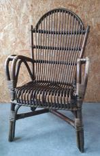 Vintage 70's grote Rotan Fauteuil _ Boho rotan Manou stoel, Ophalen, Riet of Rotan, 50 tot 75 cm, Minder dan 75 cm