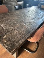 Antieke Massief houten eettafel, Gebruikt, Eikenhout, 200 cm of meer, Ophalen of Verzenden