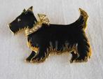 Broche scottie, terrier, zwaar verguld met strass en emaille, Sieraden, Tassen en Uiterlijk, Broches, Met strass, Goud, Overige materialen