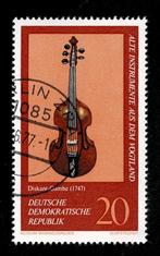 postzegel 1901 DDR Muziekinstrument Discant Gamba 1747, Postzegels en Munten, Ophalen of Verzenden, DDR, Gestempeld