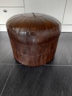 schitterend mooi zware uitvoering lederen poef, Ophalen of Verzenden, Gebruikt, Rond, Leer