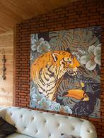 IXXI Schilderij - Tijger en Toekan - 140x160 cm, 125 cm of meer, Ophalen of Verzenden, Zo goed als nieuw, Schilderij