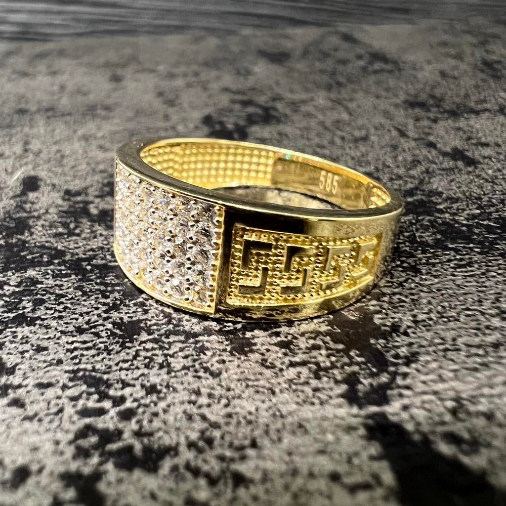 Gouden ring 14 karaat versace model, Ophalen of Verzenden, Nieuw, Goud, Dame