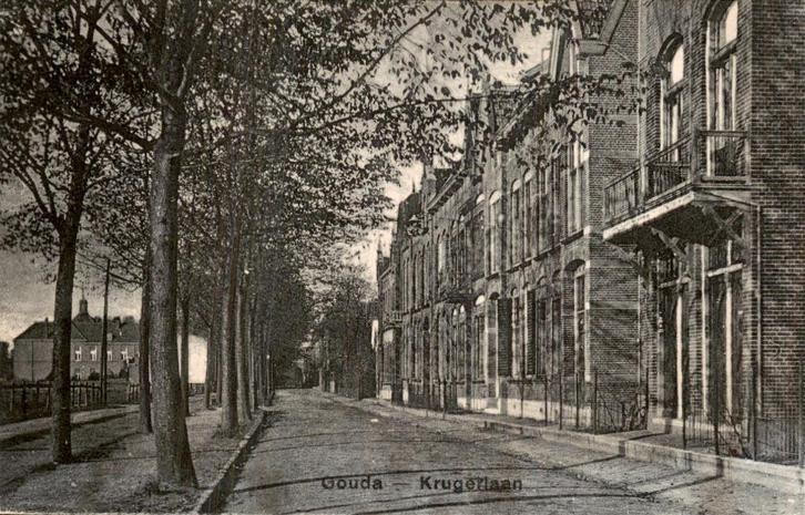 Gouda - Krugerlaan, Verzamelen, Ansichtkaarten | Nederland, Ongelopen, Zuid-Holland, Voor 1920, Ophalen of Verzenden