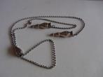 Antiek zilver PO32 jasseronketting + 2 breischedes gekeurd, Antiek en Kunst, Antiek | Goud en Zilver, Ophalen of Verzenden, Zilver