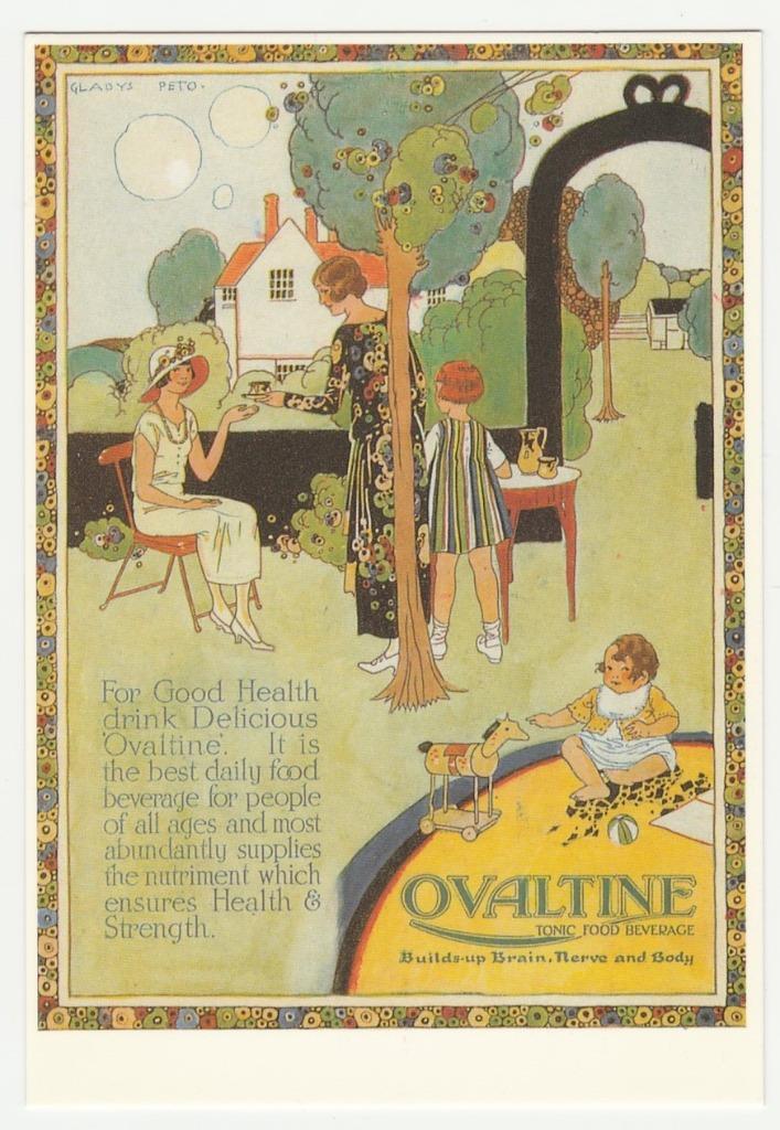 Gladys Peto.  Reclame.  Ovaltine.  Illustrateurs., Verzamelen, Ansichtkaarten | Themakaarten, Ongelopen, 1980 tot heden, Overige thema's