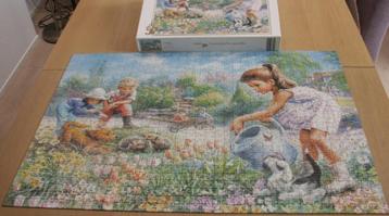 Puzzel 1000 stukjes Nostalgische puzzel Tuinidylle beschikbaar voor biedingen