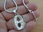 zilveren ketting met aparte modernistische hanger [590], Met hanger, Verzenden, Zo goed als nieuw, Zilver