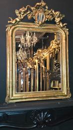 Antieke bladgouden kuifspiegel., Antiek en Kunst, Ophalen of Verzenden