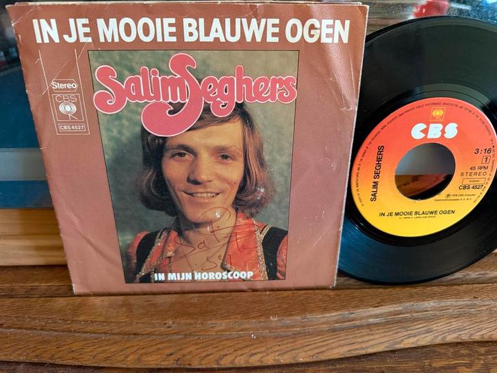 Salim Seghers - In Je Mooie Blauwe Ogen Single, Cd's en Dvd's, Vinyl Singles, Zo goed als nieuw, Single, Nederlandstalig, 7 inch