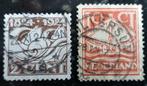 POSTZEGELS NEDERLAND 2 en 10 CENT 1924, Postzegels en Munten, Postzegels | Nederland, Verzenden, T/m 1940, Gestempeld